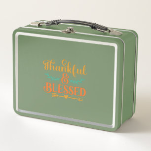 Thankful and Blessed Metal Lunch Box