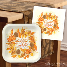 Thankful and Grateful Party Plates