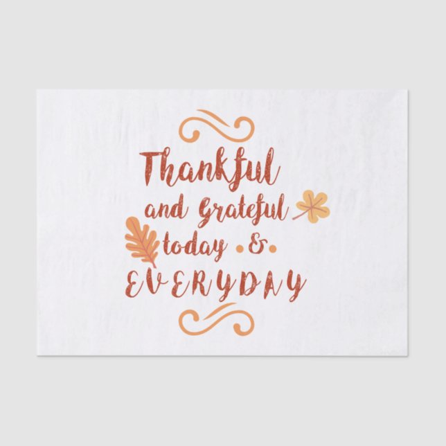 thankful and grateful thanksgiving tissue paper (Front)