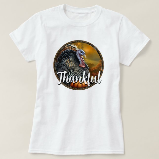 Thankful and Turkey T-Shirt (Design Front)