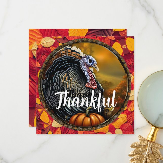 Thankful and Turkey Thanksgiving Menu (Front/Back In Situ)