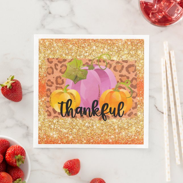 Thankful Autumn Customise Colour Napkin (Insitu)