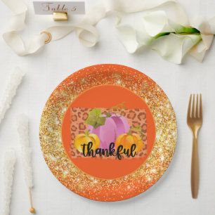 Thankful Autumn Customise Colour Paper Plate