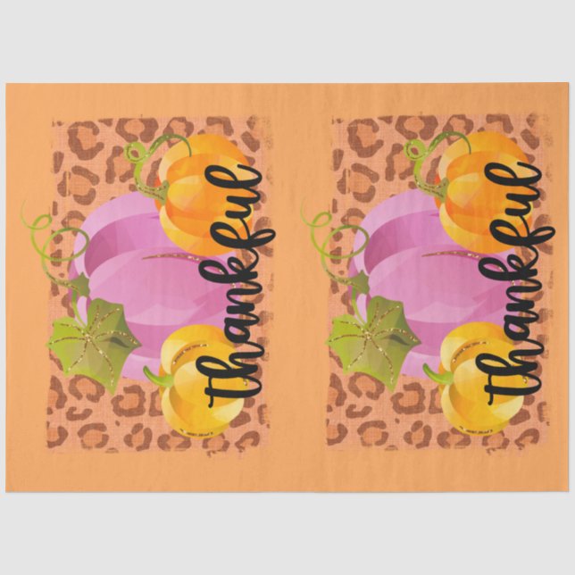Thankful Autumn Customise Colour Tissue Paper (Front)