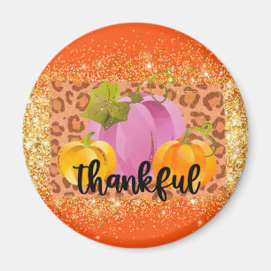 Thankful Autumn Customise Text and Colour Magnet