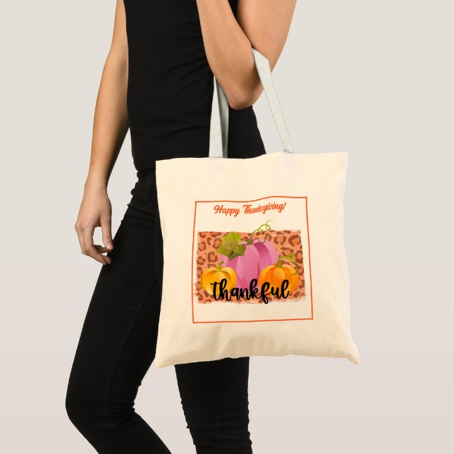 Thankful Autumn Customise Tote Bag (Front (Product))