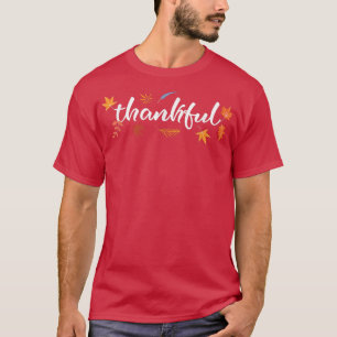 Thankful Autumn Season Fallen Leaves Thanksgiving T-Shirt