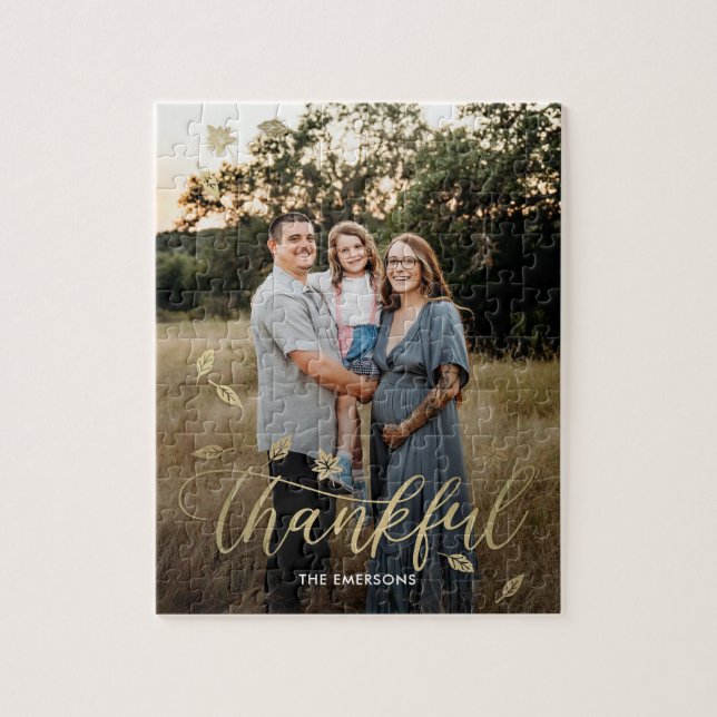 Thankful Autumn Thanksgiving Fall Photo Puzzle (Vertical)