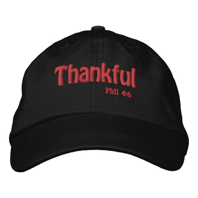 Thankful Bible Quote Customise it Embroidered Hat (Front)