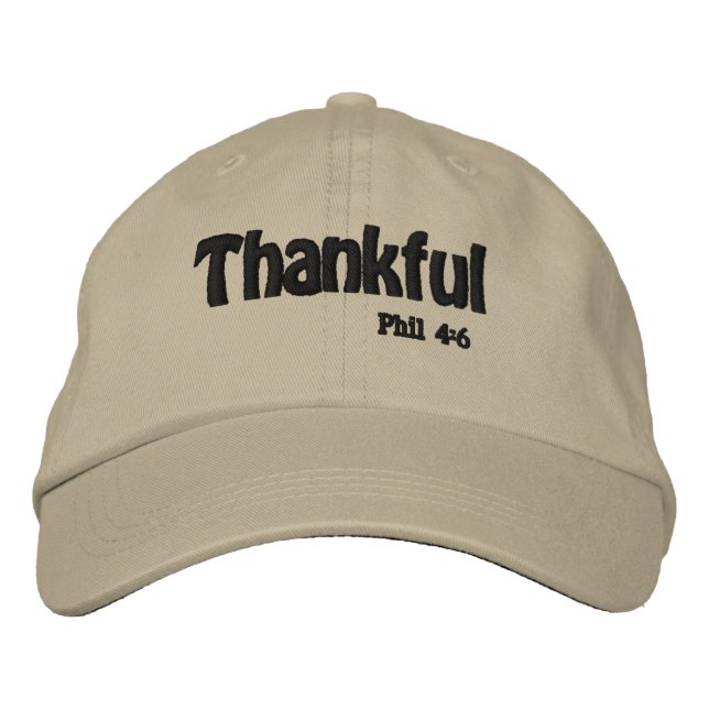 Thankful Bible Quotes Customise It Embroidered Hat (Front)