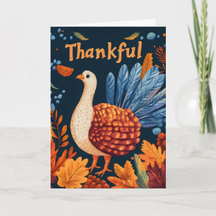 Thankful Bird Thanksgiving Holiday Card