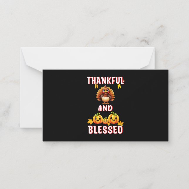 Thankful Blessed 23 US Maple November Thanksgiving Card (Front)