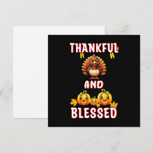 Thankful Blessed 23 US Maple November Thanksgiving Card
