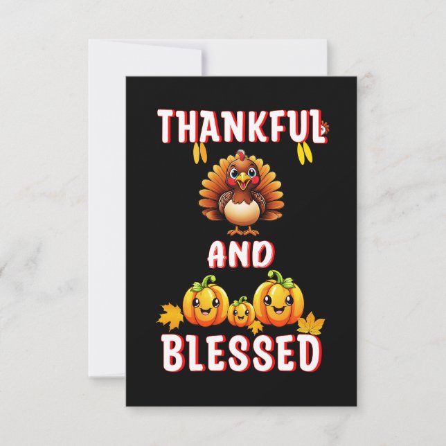 Thankful Blessed 23 US Maple November Thanksgiving Card (Front)