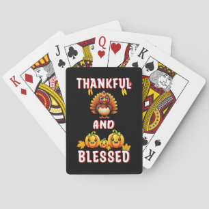Thankful Blessed 23 US Maple November Thanksgiving Playing Cards
