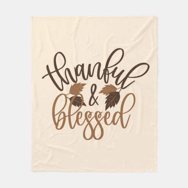 Thankful & Blessed Fleece Blanket (Front)