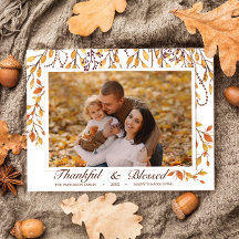 Thankful & Blessed Happy Thanksgiving Fall Foliage