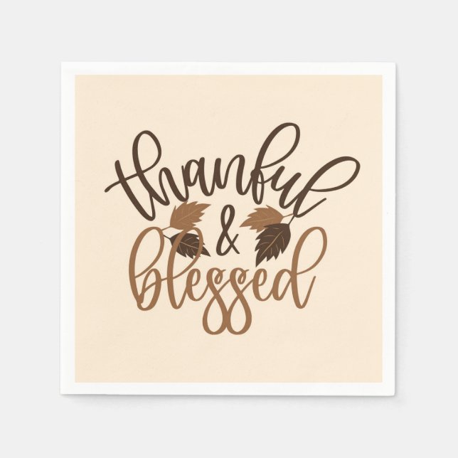 Thankful & Blessed Napkin (Front)