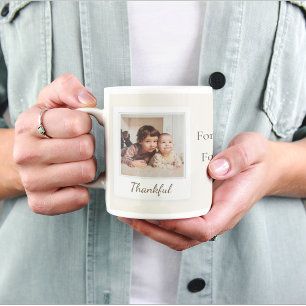 Thankful & Blessed Polaroid Photo   Custom Gift Coffee Mug