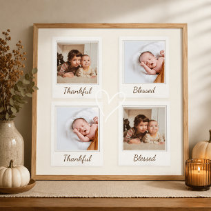 Thankful & Blessed Polaroid Photo Custom Gift Poster