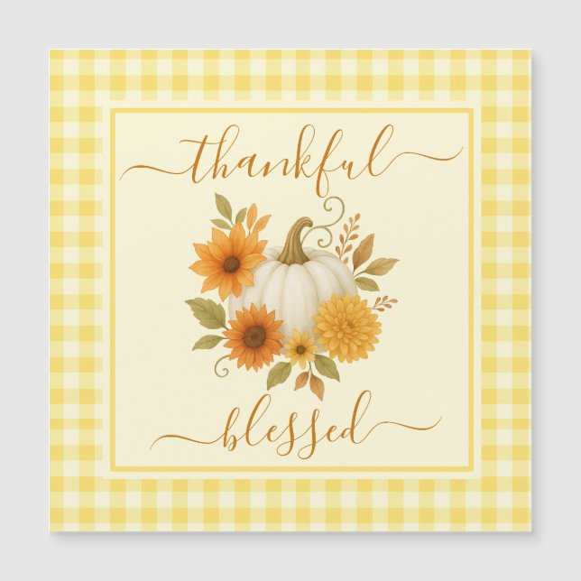 Thankful & Blessed Pumpkin | Fall Thanksgiving  (Front)