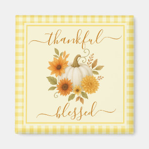Thankful & Blessed Pumpkin   Fall Thanksgiving  Magnet