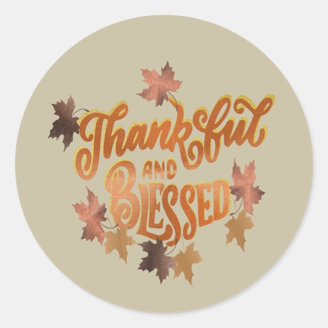 Thankful & Blessed Sticker (Front)