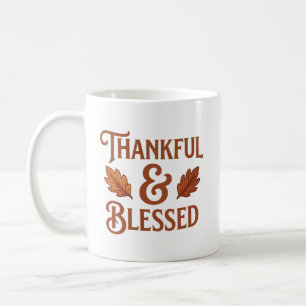 Thankful & Blessed Vintage Autumn Coffee Mug