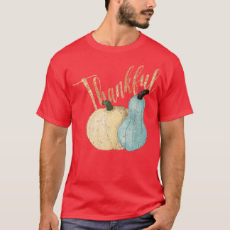 Thankful Blue and White Pumpkins fall autumn T-Shirt