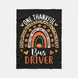 Thankful Bus Driver Thanksgiving Fall School Bus D Fleece Blanket