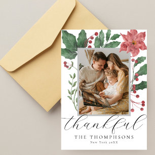 Thankful Chic Winter Botanicals Photo Holiday Card
