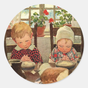 Thankful Children by Jessie Willcox Smith Classic Round Sticker