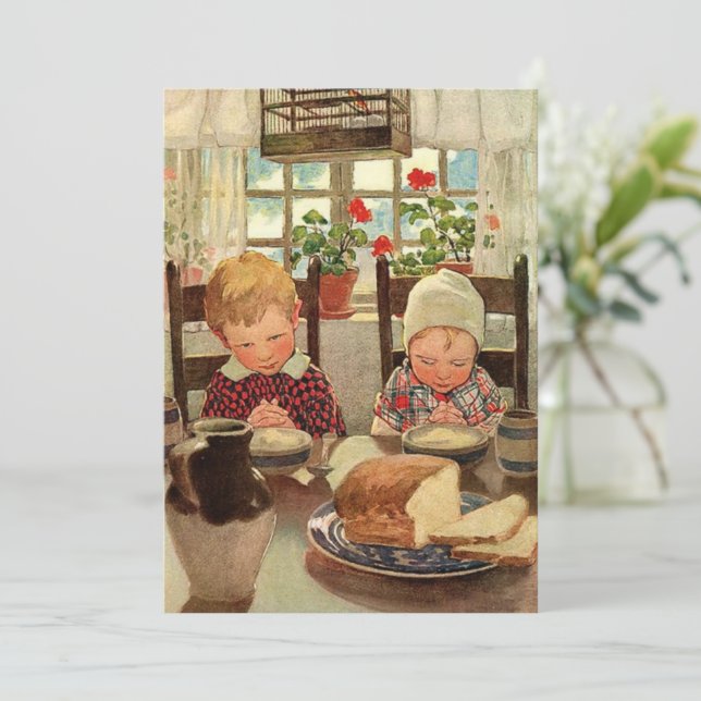 Thankful Children by Jessie Willcox Smith Holiday Card (Standing Front)