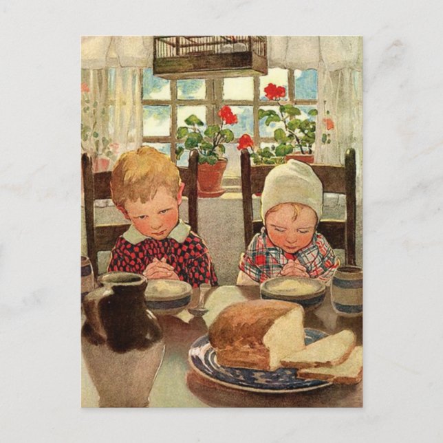 Thankful Children by Jessie Willcox Smith Holiday Postcard (Front)
