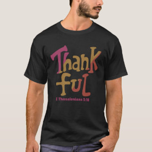 Thankful Christian Handwritten Retro Style Font T-Shirt