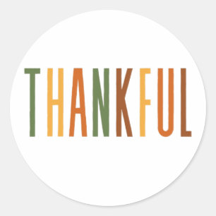 Thankful Classic Round Sticker
