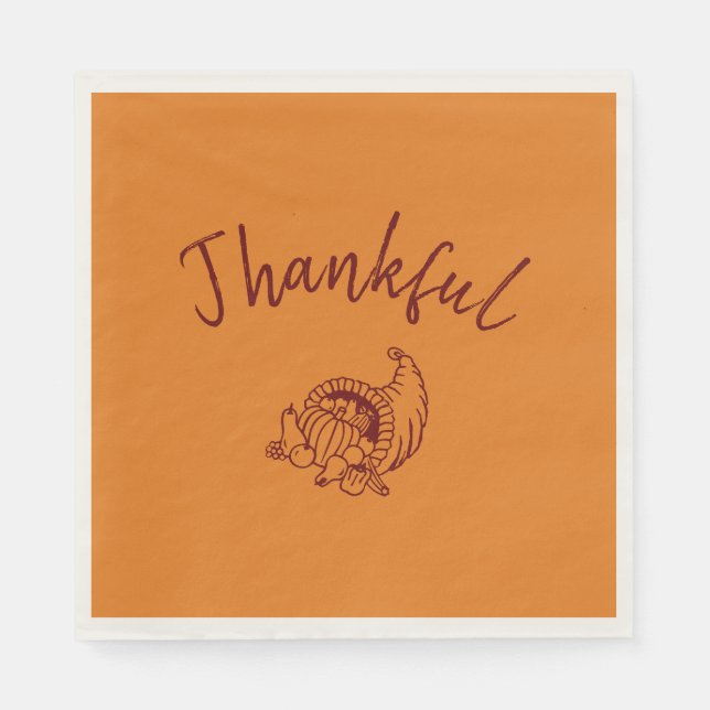 Thankful Cornucopia Luncheon Napkins Set of 50 (Front)