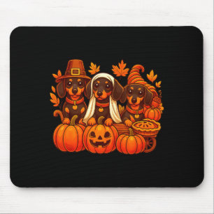 Thankful Dachshund Sausage Dog Thanksgiving Pumpki Mouse Mat