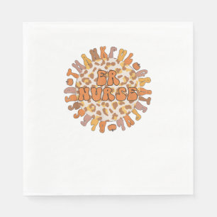 Thankful Emergency Nurse Thanksgiving ER Nurse Napkin
