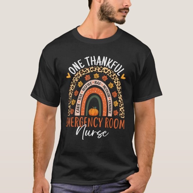 Thankful Emergency Room Nurse Funny Thanksgiving E T-Shirt (Front)