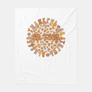 Thankful ER Tech Thanksgiving Emergency Room Tech Fleece Blanket