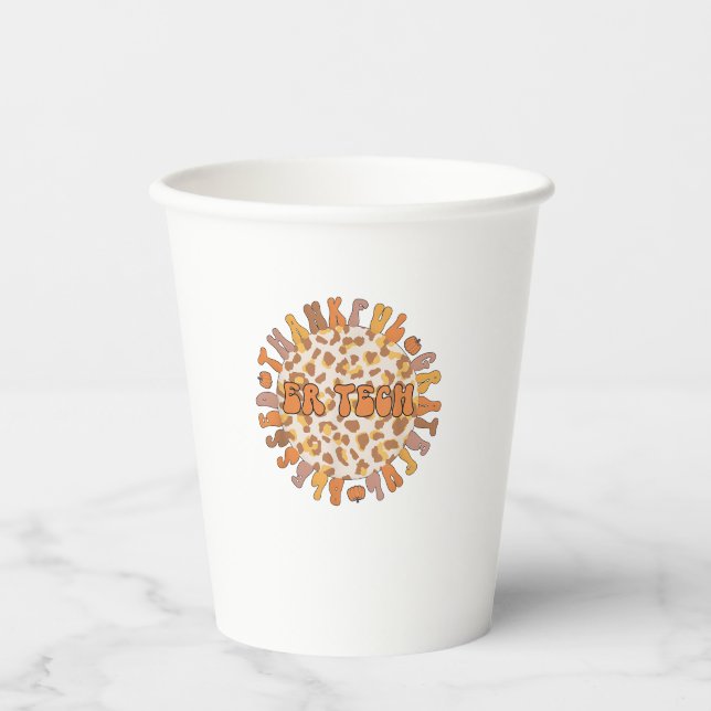 Thankful ER Tech Thanksgiving Emergency Room Tech  Paper Cups (Front)