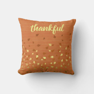 Thankful Fall Leaves Thanksgiving Cushion