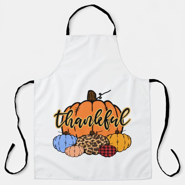 Thankful Fall Pumpkins Design Apron (Front)