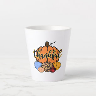 Thankful Fall Pumpkins Design Latte Mug