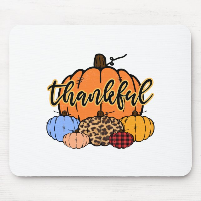 Thankful Fall Pumpkins Design Mouse Mat (Front)