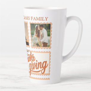 Thankful Family Thanksgiving Photo Collage Keepsak Latte Mug