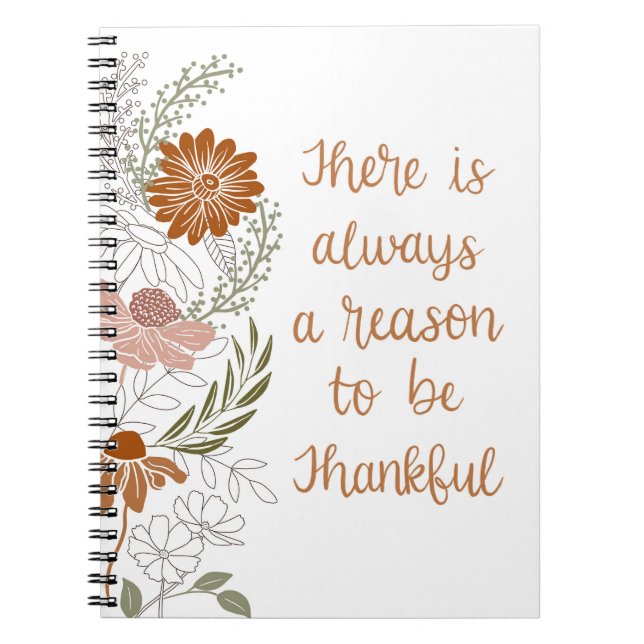 Thankful Flowers and Leaves Notebook (Front)