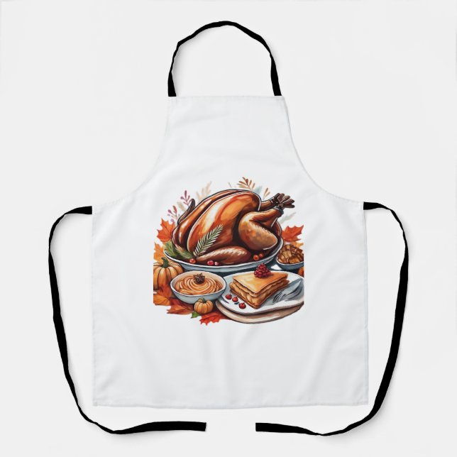 Thankful & Fly Turkey – Colourful Urban Cartoon Ov Apron (Front)