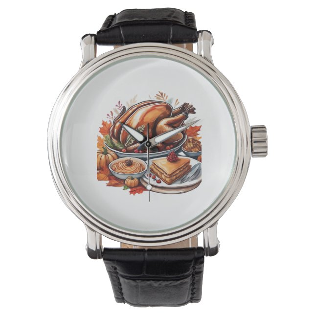 Thankful & Fly Turkey – Colourful Urban Cartoon Ov Watch (Front)